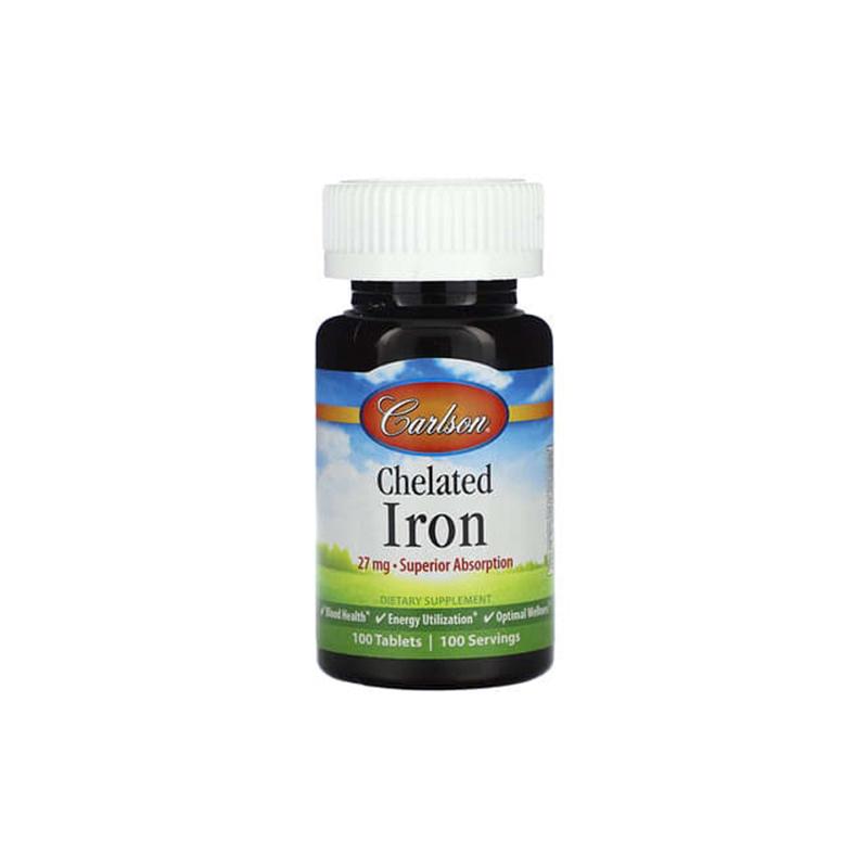 Chelated Iron 27mg Carlson N100