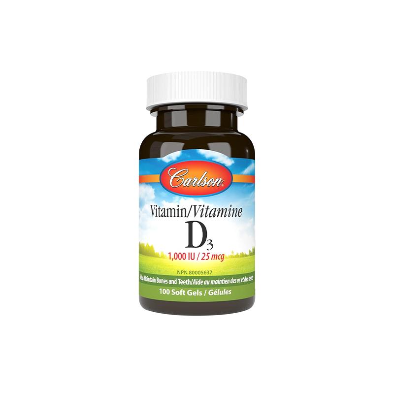 Vitamin D3 1000 Carlson N100