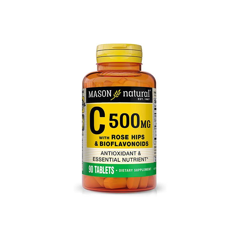 Vitamin C 500 mg With Rose Hips and Bioflavonoids Mason Naturals  N90