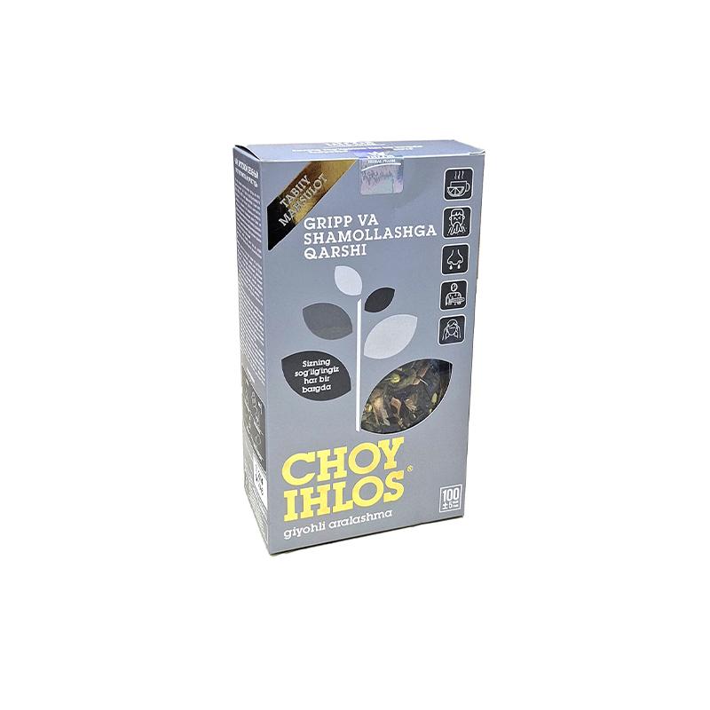 Gripp va shomolashlarga qarshi choy Ihlos herbal farm 100g