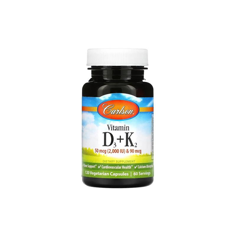 Vitamin D3+K2 Carlson 2000ui N120