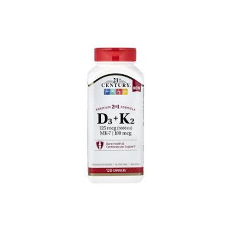 Vitamin D3+K2 21 Century 5000ui n120
